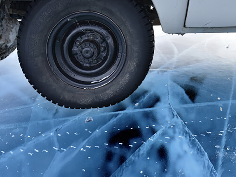Ice of Lake Baikal.