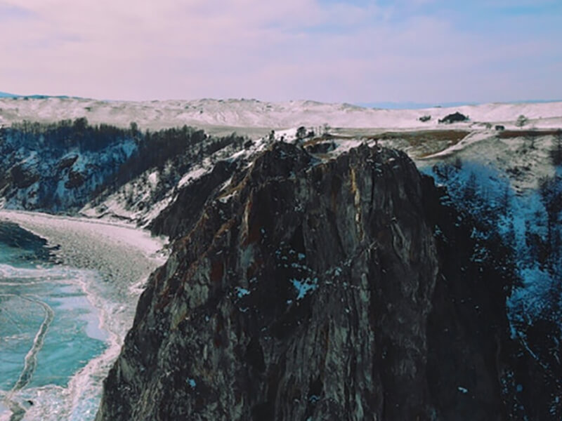 Rocks near the coast of Lake Baikal.